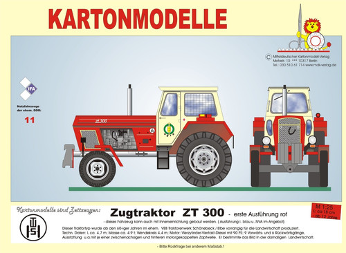 Kartonmodell traktor 300 - kartonmodell, zt